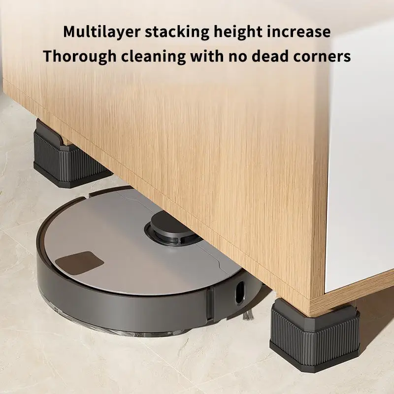 4PCS Adjustable Furniture Risers Heavy Duty Bed Sofa Lifter Anti-Slip L-Shape Furniture Foot Pads Waterproof Anti-Slip Table Pa
