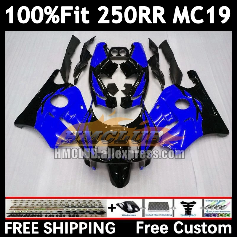 Injection Body For HONDA CBR 250RR 250R 250 RR blue black CC 88 89 96No.180 CBR250 RR MC19 MC 19 CBR250RR 1988 1989 OEM Fairing