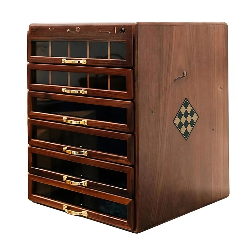 Large Capacity Big Size Solid Wood Jewelry Storage Cabinet Box Vintage Collection Case Jewelry Organizer for Christmas Gift