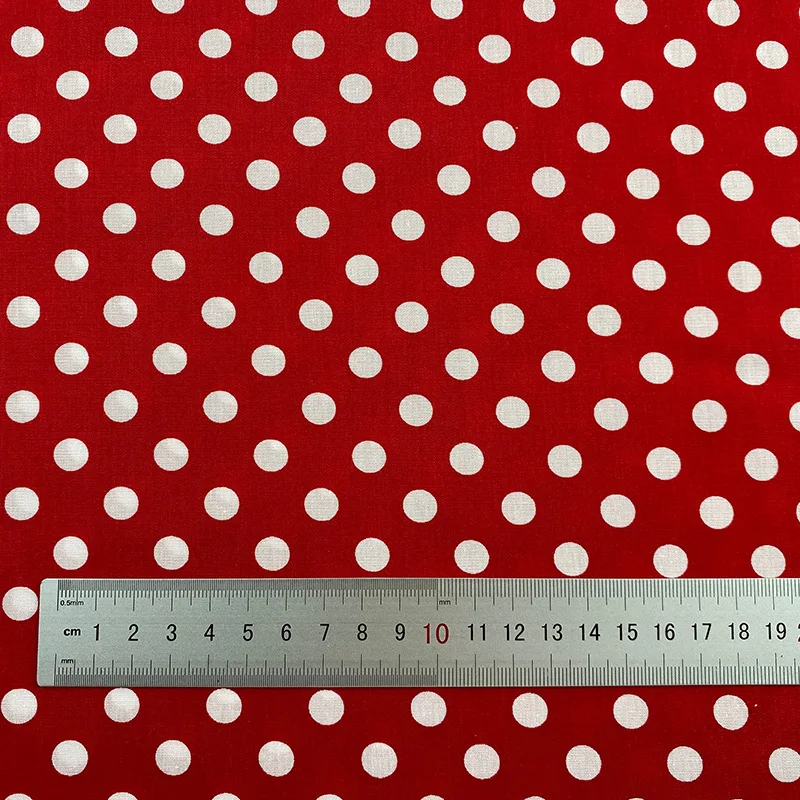 Cotton poplin dress fabric white polka dot printed DIY hand sewn shirt  clothing Children\'s Wear Cloth Bedding Decoration Home