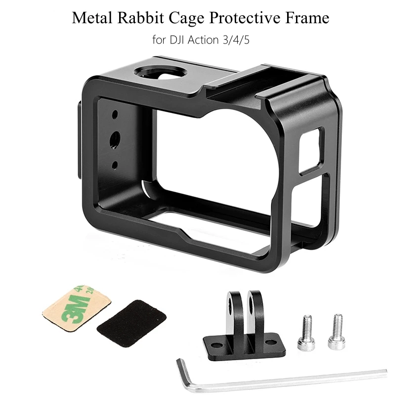 Metal Rabbit Cage Protective Frame for DJI Action 3/4/5 CNC Thermal Bezel Camera Accessories