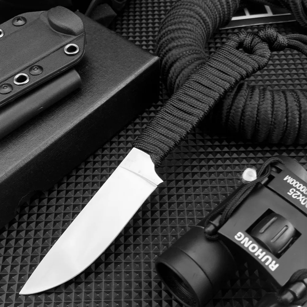 

Популярный многофункциональный нож высшего качества, уличный нож с фиксированным лезвием, лезвие 440C, нейлоновая веревочная ручка, прочные ножи для выживания