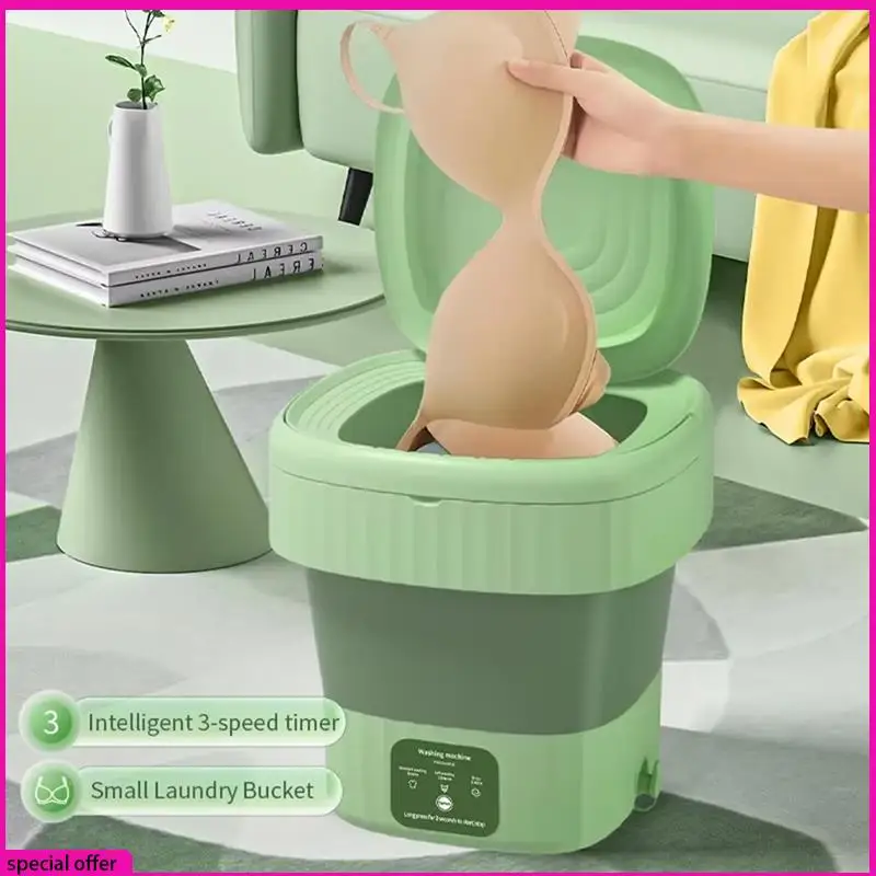 

A65Z Compact 8L Folding Washing Machine Ideal Forstudents Clothes Portable & Efficient EU Plug