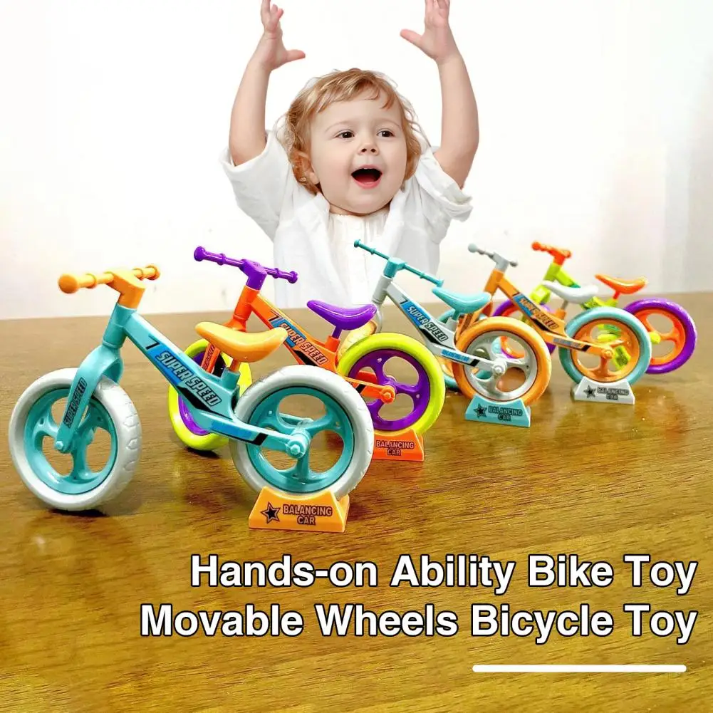 

Mini Bicycle Toy Detachable Movable Wheels Rotating Head DIY Kids Toddlers Assembly Toy Desktop Bike Decoration Ornament Gift