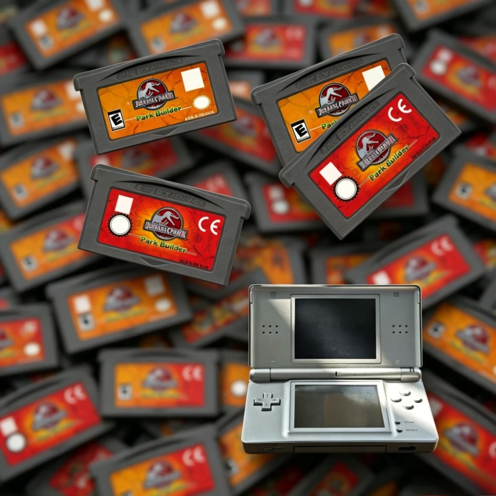 Cartucho de juego GBA Jurassic Park III Park Builder para Advance GBA SP DS Lite, colección de videojuegos retro de simulación clásica, regalo