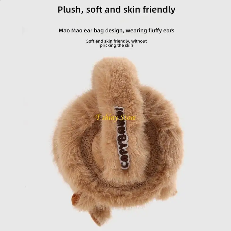 N58F Capybara Ear Muffs For Winter Thermally Protections With Ergonomic Design Lightweight Cold Weather Accessories