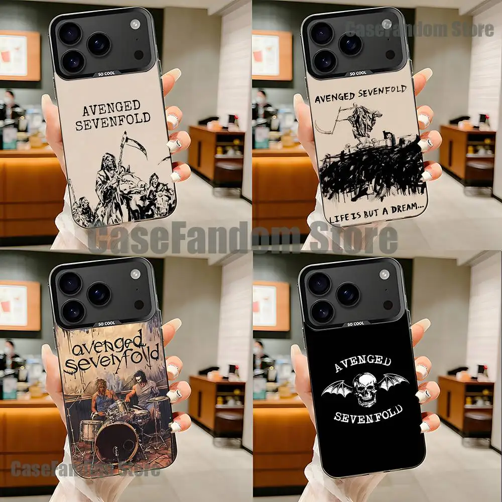

Band A-Avenged S-Sevenfold For iPhone 17,16,15,14,13,12,11,Pro,MAX,Plus Black Shockproof Candy Matte Cover