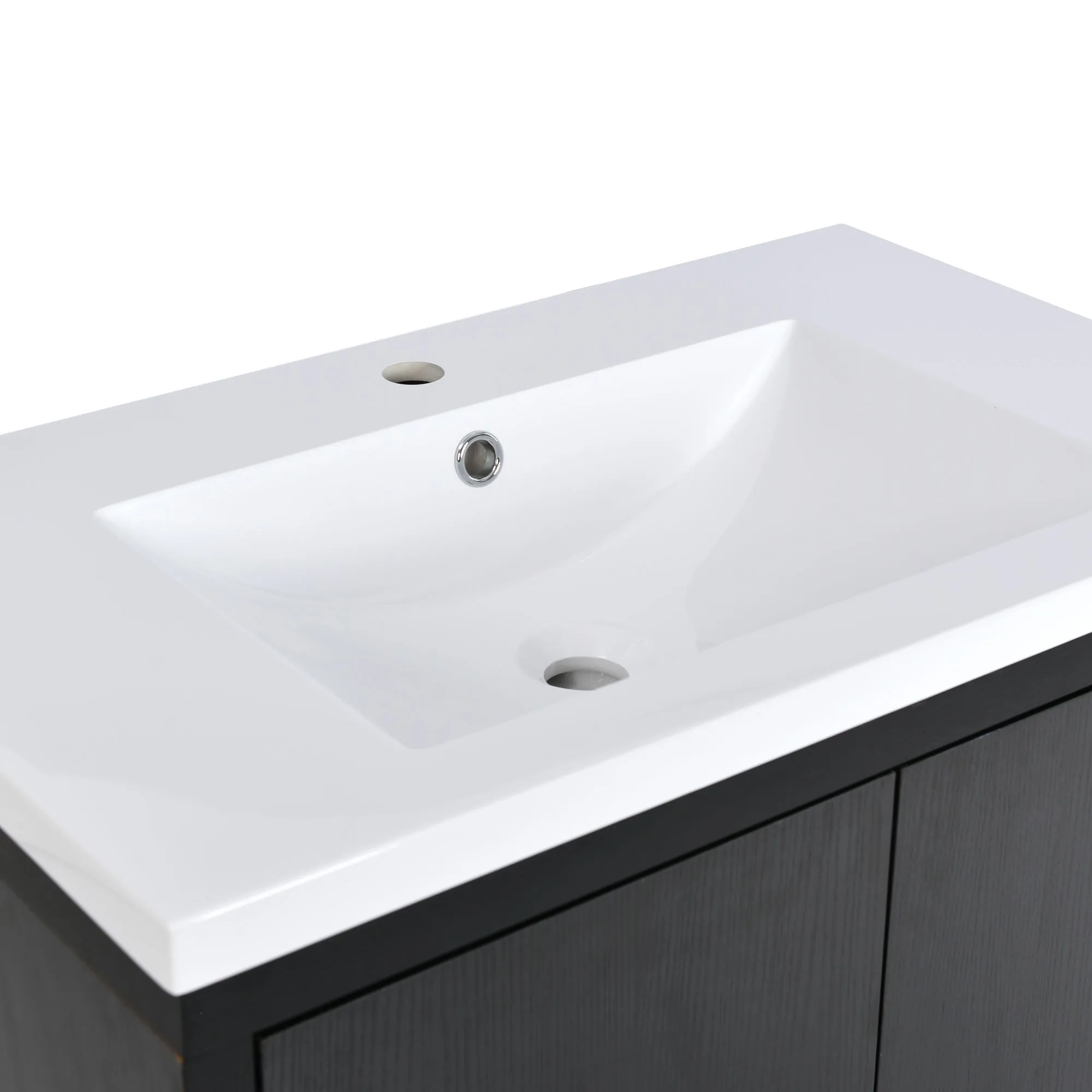 

30x18 inch White Rectangular Single Hole Bathroom Resin Sink Vanity Top (faucet and cabinet not included)