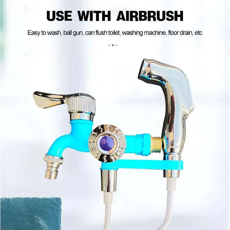 AC88-1/2Inch Universal Interface Faucet Double Outlet Dual Control Water Tap Home Bathroom Hose Irrigation Connector