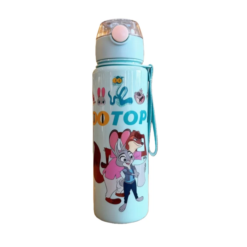 Disney Zootopia dubbelwandige geïsoleerde schattige waterfles - Judy Hopps Rabbit & Nick Wilde Fox Design 700 ml buiten lekvrij