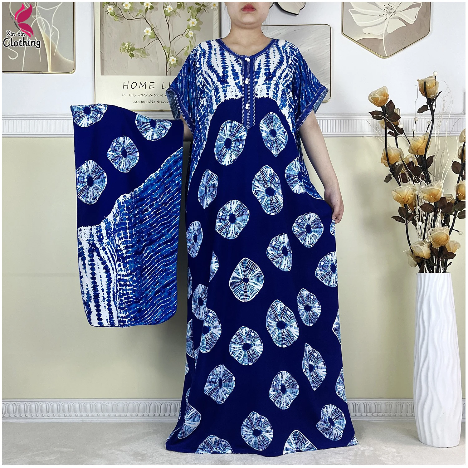 Nouvelle Robe de soirée musulmane pour femmes, ample, Dshiki, Maxi, été, manches courtes, imprimé Floral, Abaya africaine avec écharpe, 2025