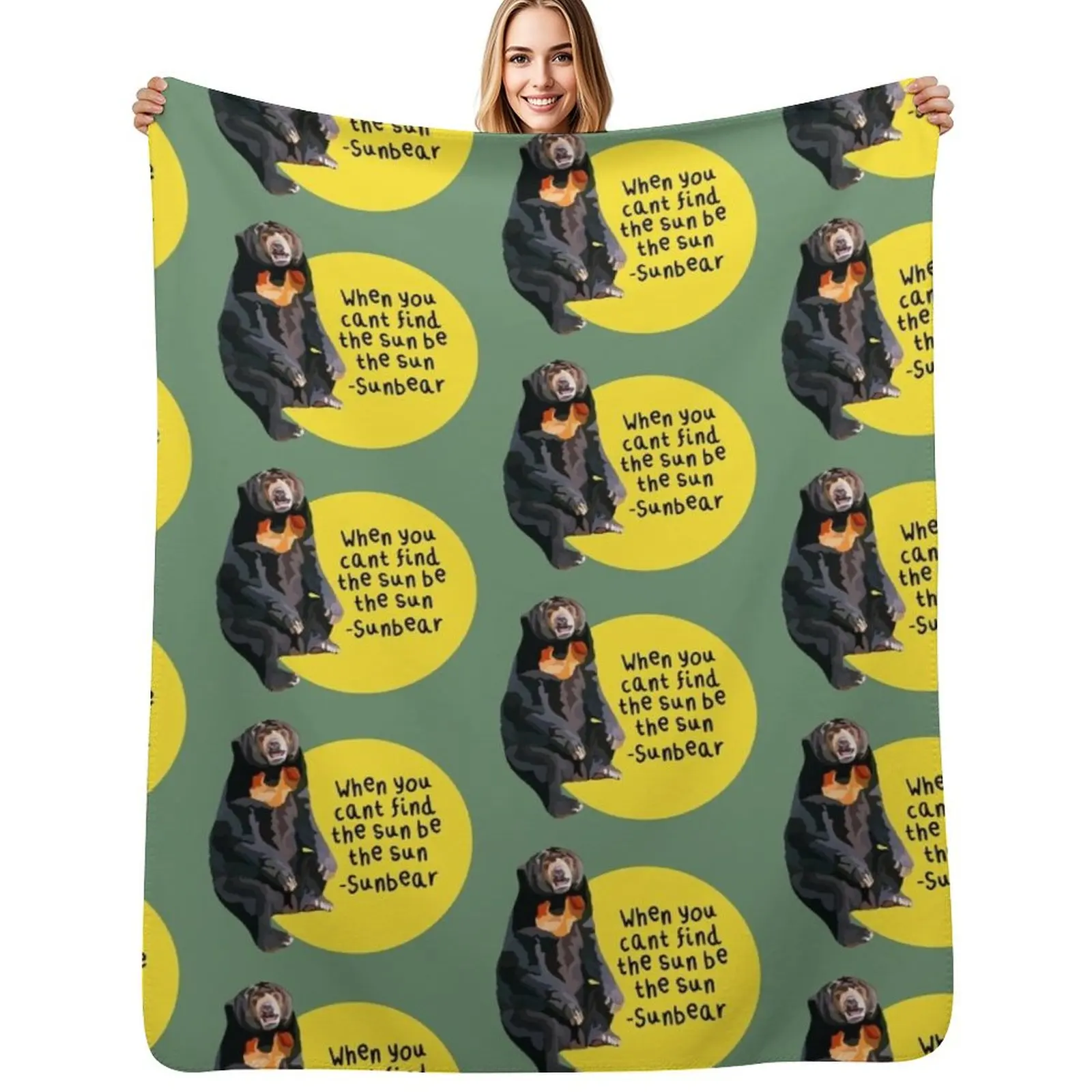 

Sunbear Be The Sun Throw Blanket Multi-Purpose Plaid christmas gifts For Baby Blankets