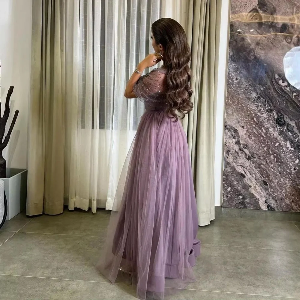 فستان سهرة رائع برقبة على شكل حرف v مخصص بسحّاب مطرز بالخرز فستان سهرة ساحر بكشكشة للحفلات الراقصة فستان حفلة موسيقية فستان سهرة