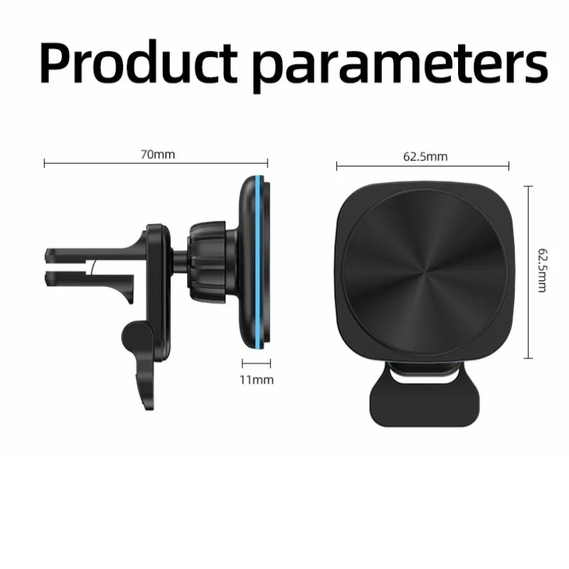 15W Magnetic Car Wireless Charger With LED Air Vent Clip Phone Holder For Magsafe iPhone 17 16 15 14 13 12 Pro Max Fast Charging view 6