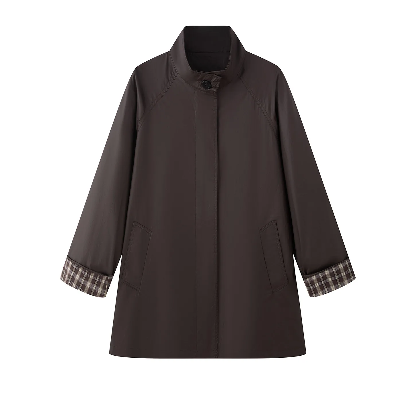 SuperAen 2026 Autumn New Korean Style Vintage Coffee Brown Loose Mid-length Coat Jackets Office Lady Casual Coats