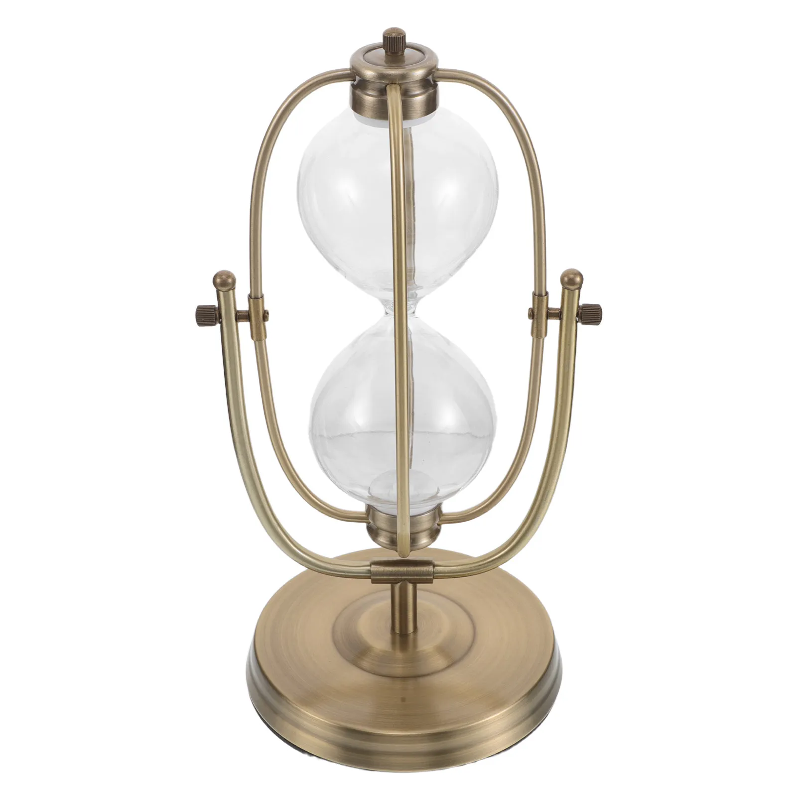 Empty Fillable Hourglass Vintage Rotating Glass Sand Clock Metal Frame DIY Sand Timer Wedding Ceremony Desk Decor Home Office