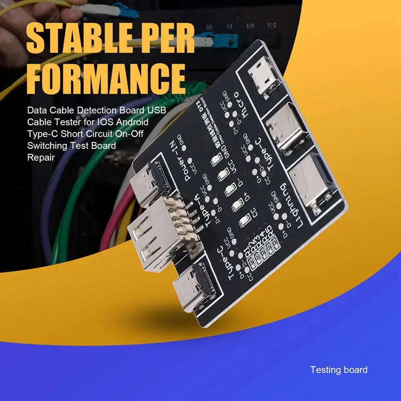 Well-DT3 Data Cable Detection Board USB Cable Tester For IOS Android Type-C Short Circuit On-Off Switching Test Board Repair