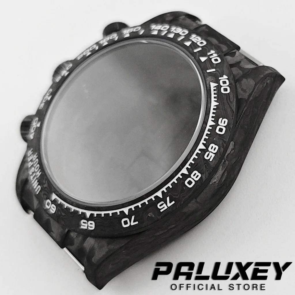 Carbon Fiber 39MM Sapphire Crystal Watch Case VK63 Luxury For Daytona Mod Compatible With VK64 VK63 VK63A Movement Waterproof