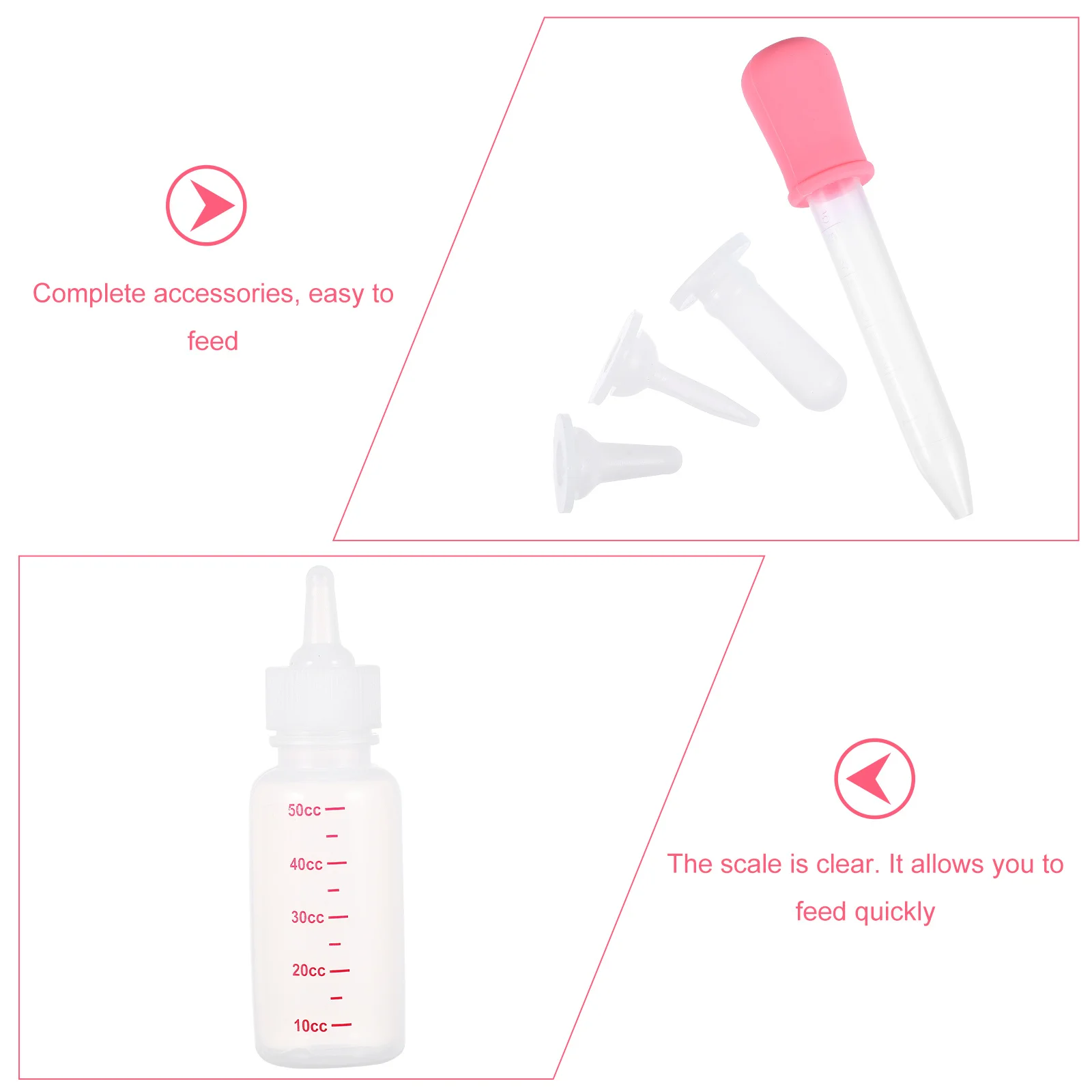 

1 Set Pet Feeding Bottle Dropper For Puppy Kitten Newborn Dispenser Breeding Supplies Pacifier Feeder Cat Dog Pets