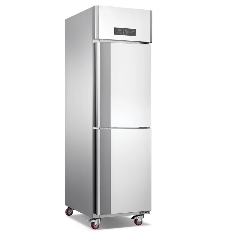 ثلاجة كيتشن إيد التجارية جاهزة بباب واحد من الفولاذ المقاوم للصدأ ومروحة تبريد مزدوجة الحرارة للمطاعم
