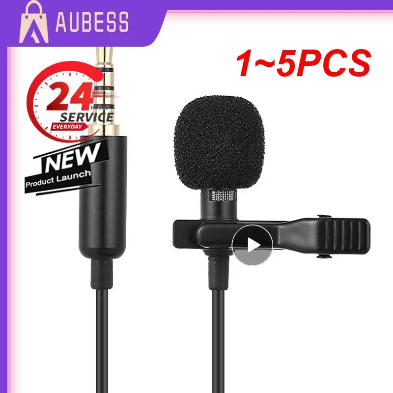 

1~5PCS Portable 3.5mm/Type C Mini Microphone For Phone Clip-on Lapel Lavalier Professional Mic For PC Laptop Mobile Type C