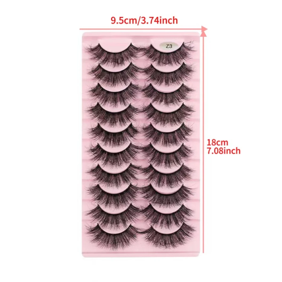 10 pairs of messy one-piece false eyelashes, multi-layered thick and crossed faux mink false eyelashes