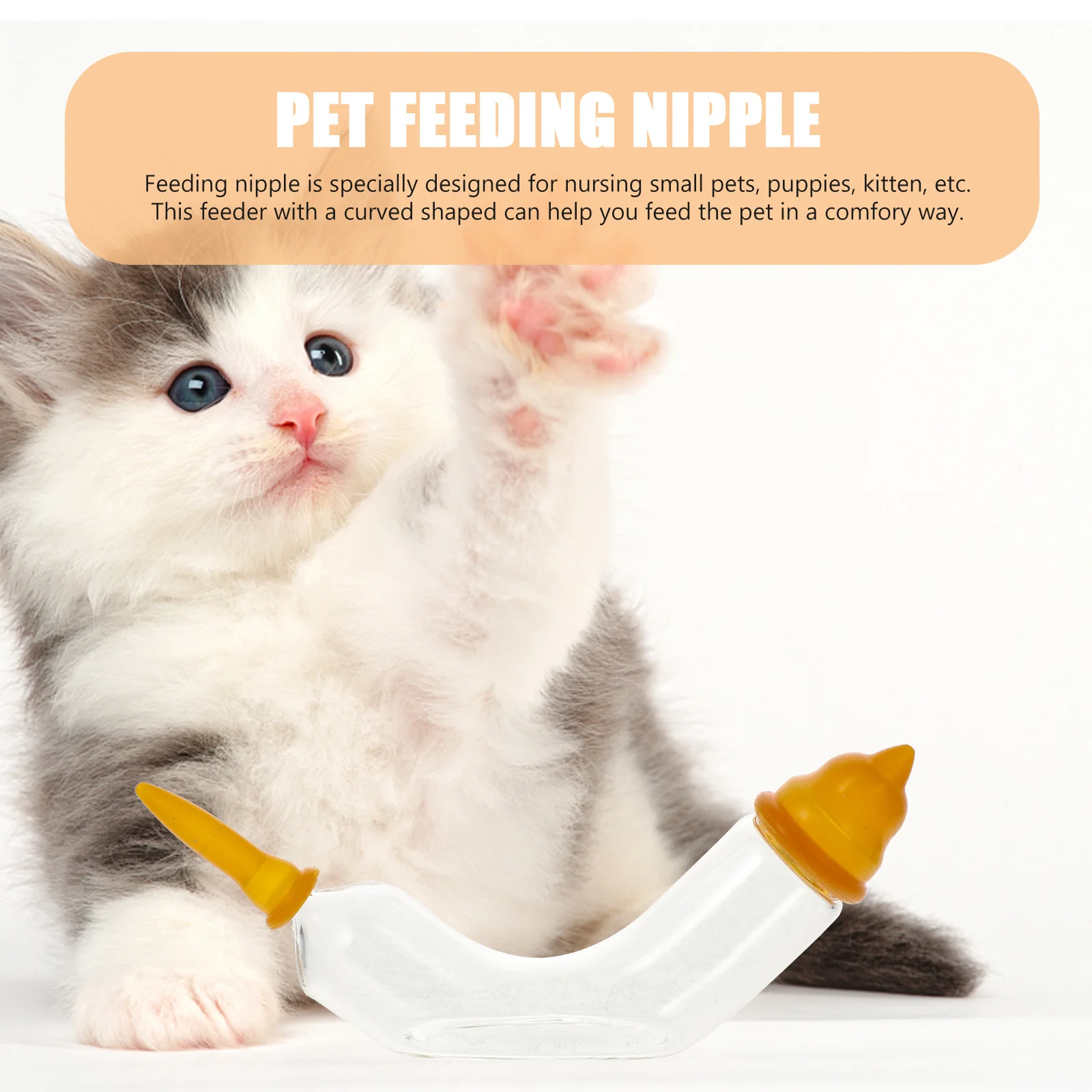

1Set Pet Feeder Nipples Kitten Puppy Feeding Tube Safe Silicone Material Adjustable Dose Multifunction Portable