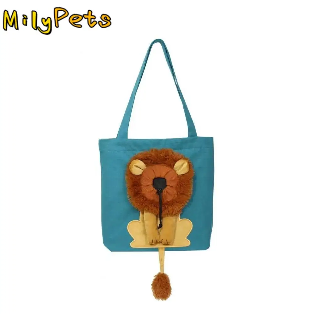 

Pet Supplies Lion Shaped Pet Travel Bag Canvas Slings Shoulder Pet Carrier Bag Zipper Breathable Pet Dog Handbag Shopping