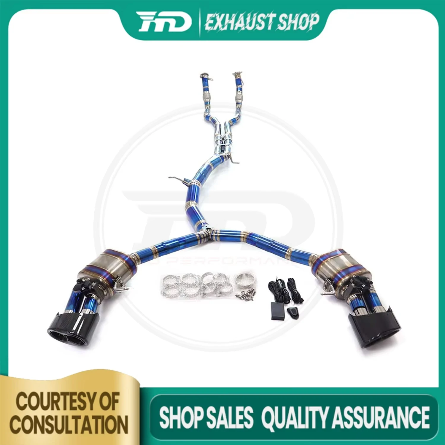 

Ti/SS304 звучит хороший Catback для AUDI RS4 RS5 B9, глушитель электронного клапана выхлопной системы, полная резонансная трубка