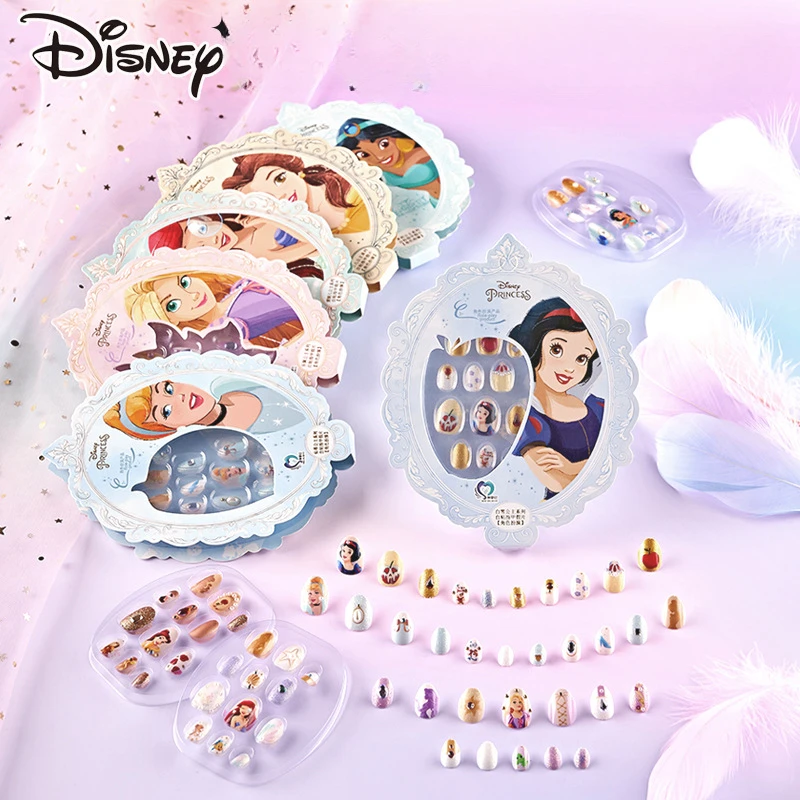 Disney Snow White Kids Mermaid Nail Stickers Nail Art Patches Stereoscopic 3D Diamond Stickers Girl Princess Toys