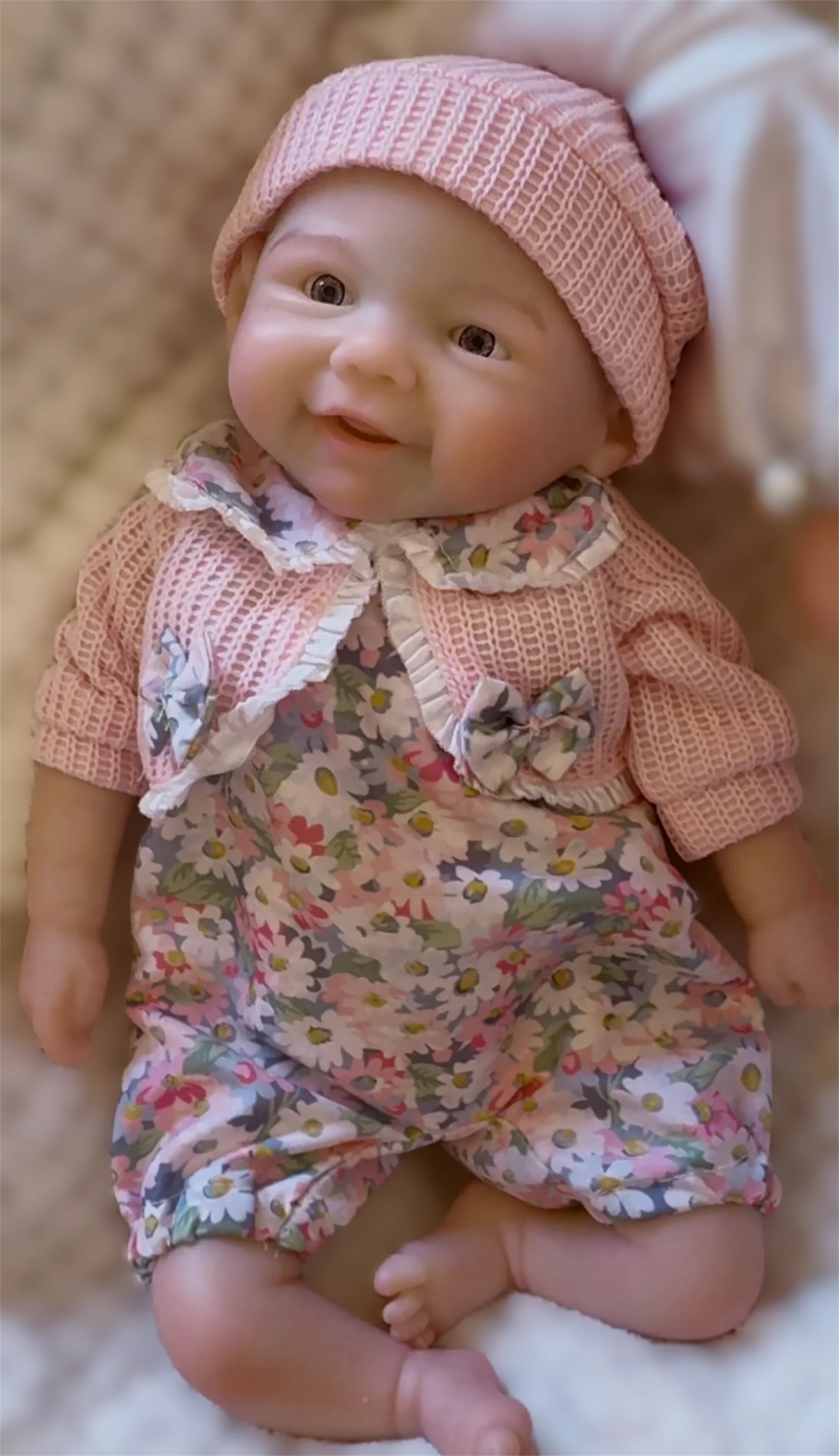 33cm puede abrir la boca impermeable sólido silicona Vivienne Bebe Reborn Girl con piel pintada en 3D tacto suave muñeca de niña recién nacida