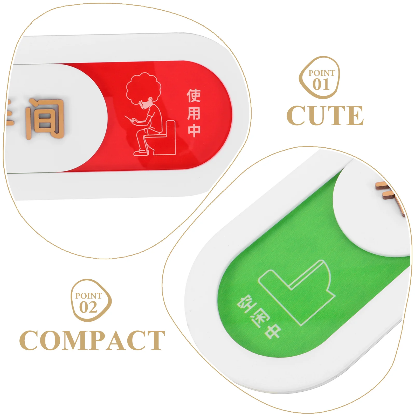 

Bathroom Sign Status Switching Number Toilet Signs Door Hotel Doorknob Office