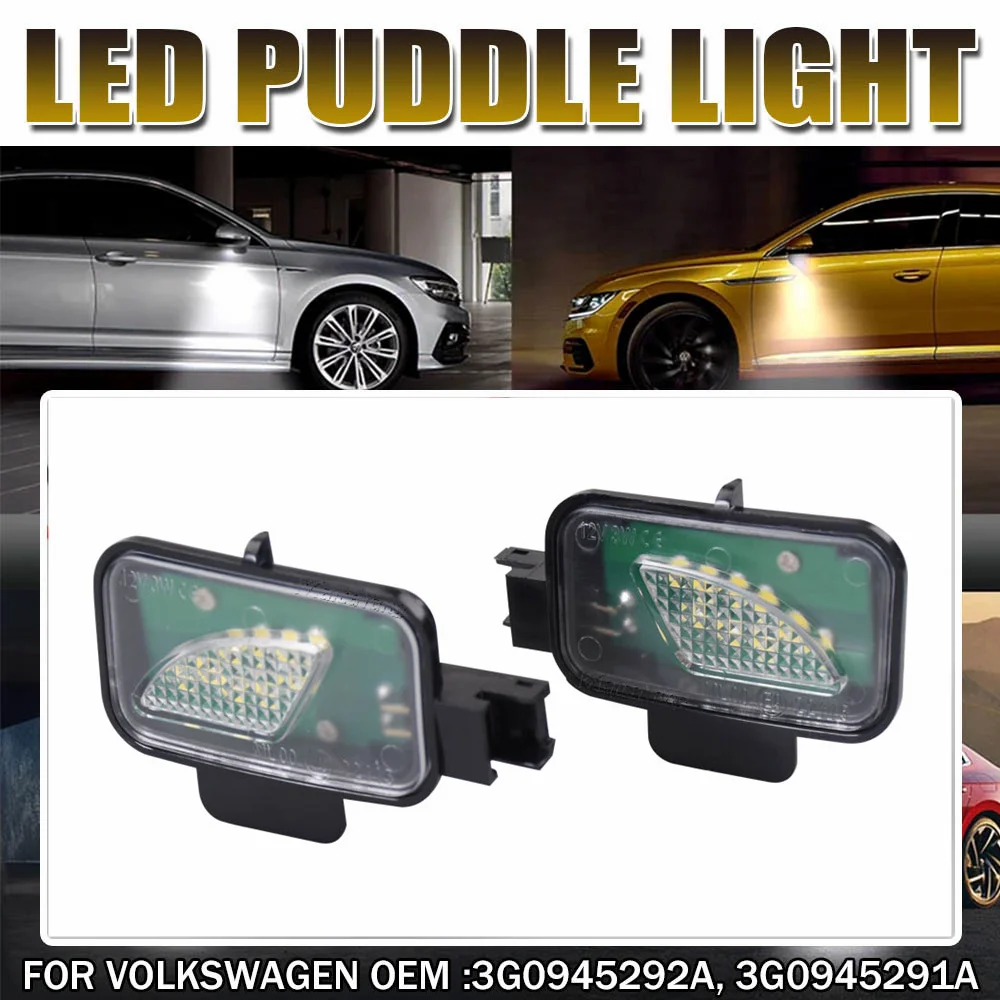 2pcs Super Bright White Canbus LED Under Side Mirror Lamps Puddle Light For VW Passat B8 3G2 Vanriant Alltrack 3G5 Arteon 3H7