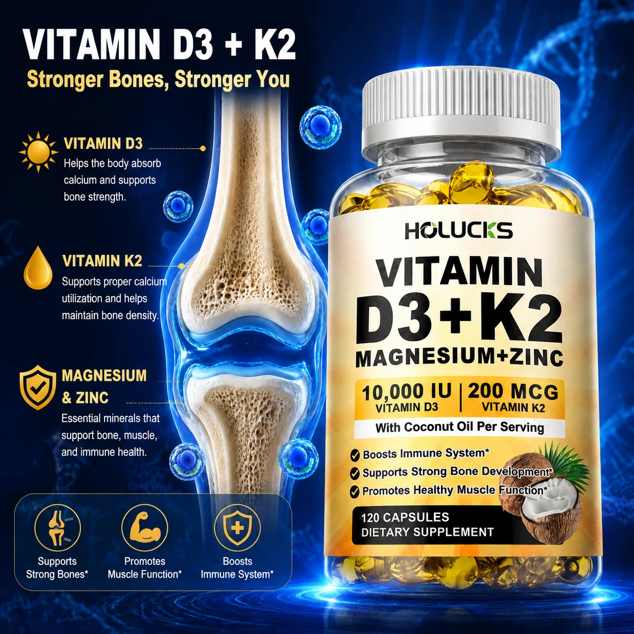Капсулы Holucks с витаминами D – обзор и цена Vitamin D3 K2 Drop
