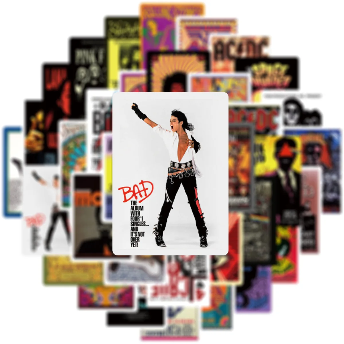 10/30/50PCS Rock Music Graffiti Stickers Laptop Guitar Refrigerator Skateboard Bicycle Luggage Waterproof Decoration Wholesale