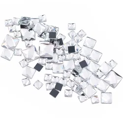8x8mm Flatback Hot Fix Rhinestones Square Shiny Crystals Strass Stones Garment Glass Beads Crafts Glue On Rhinestones Gems
