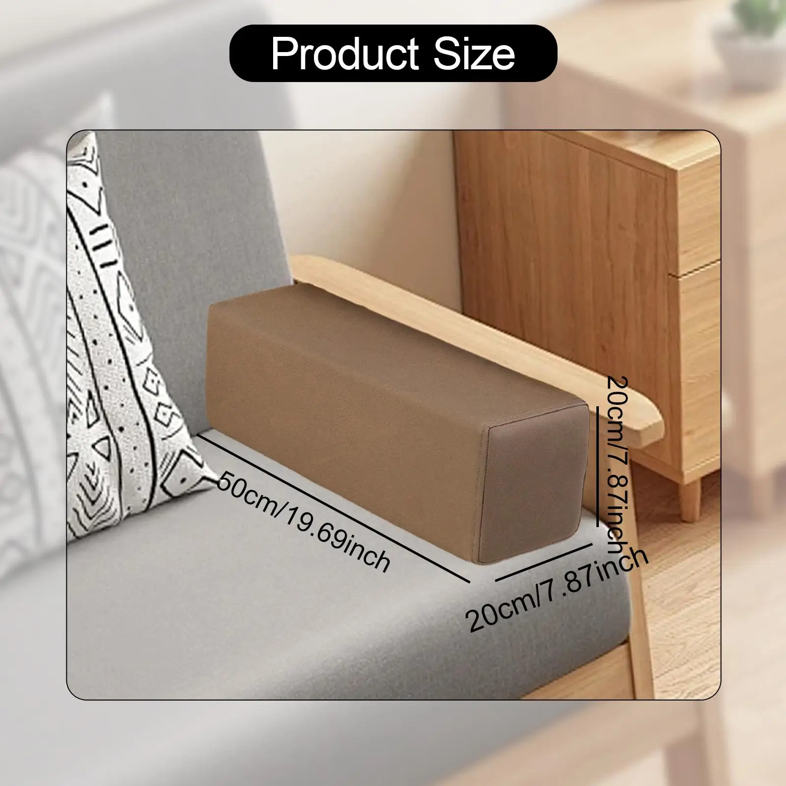 Couch Arm Rest High Density Foam Comfort with Washable Pillowcase Pad for Couch
