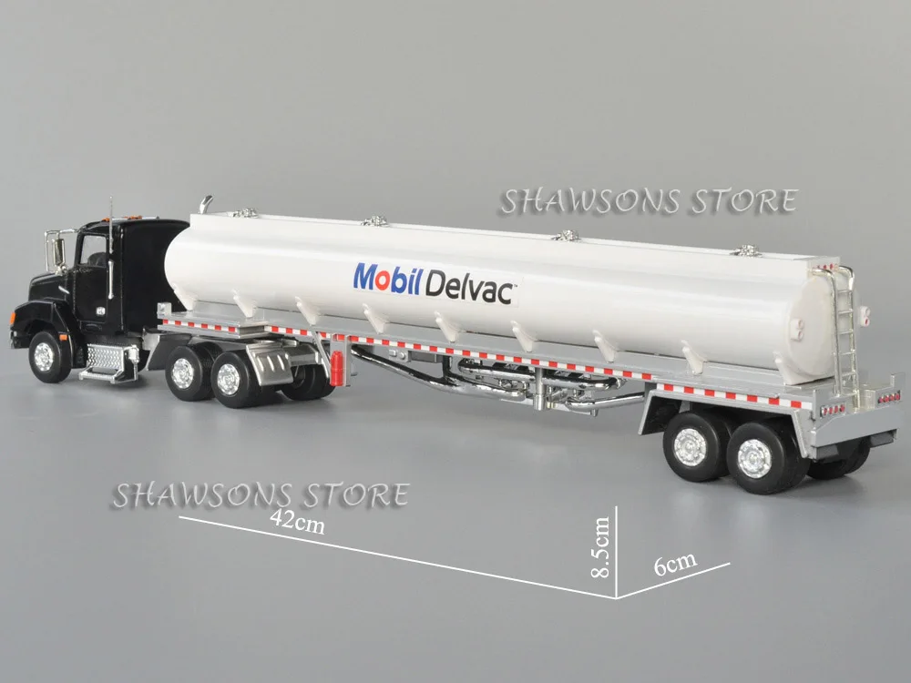 1:43 Scale Diecast Fuel Transport Truck Model Toy Tractor With Tank Semi-Trailer Miniature Replica Collectible