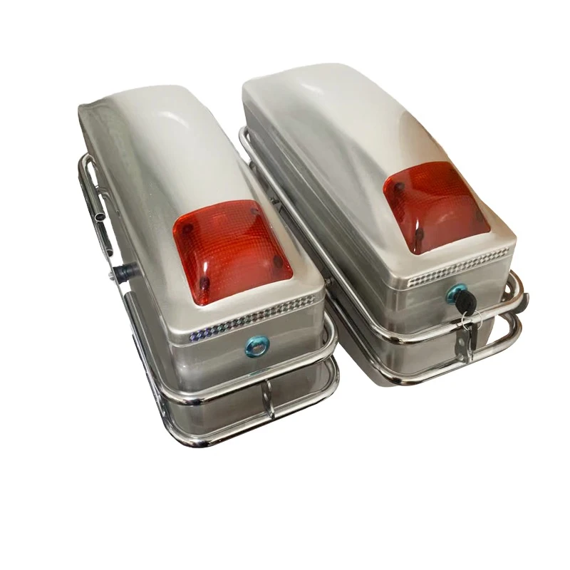 K6 Style ABS Motorcycle Side Luggage Bag Hard Saddle Trunk Bag With Light Storage Accessories