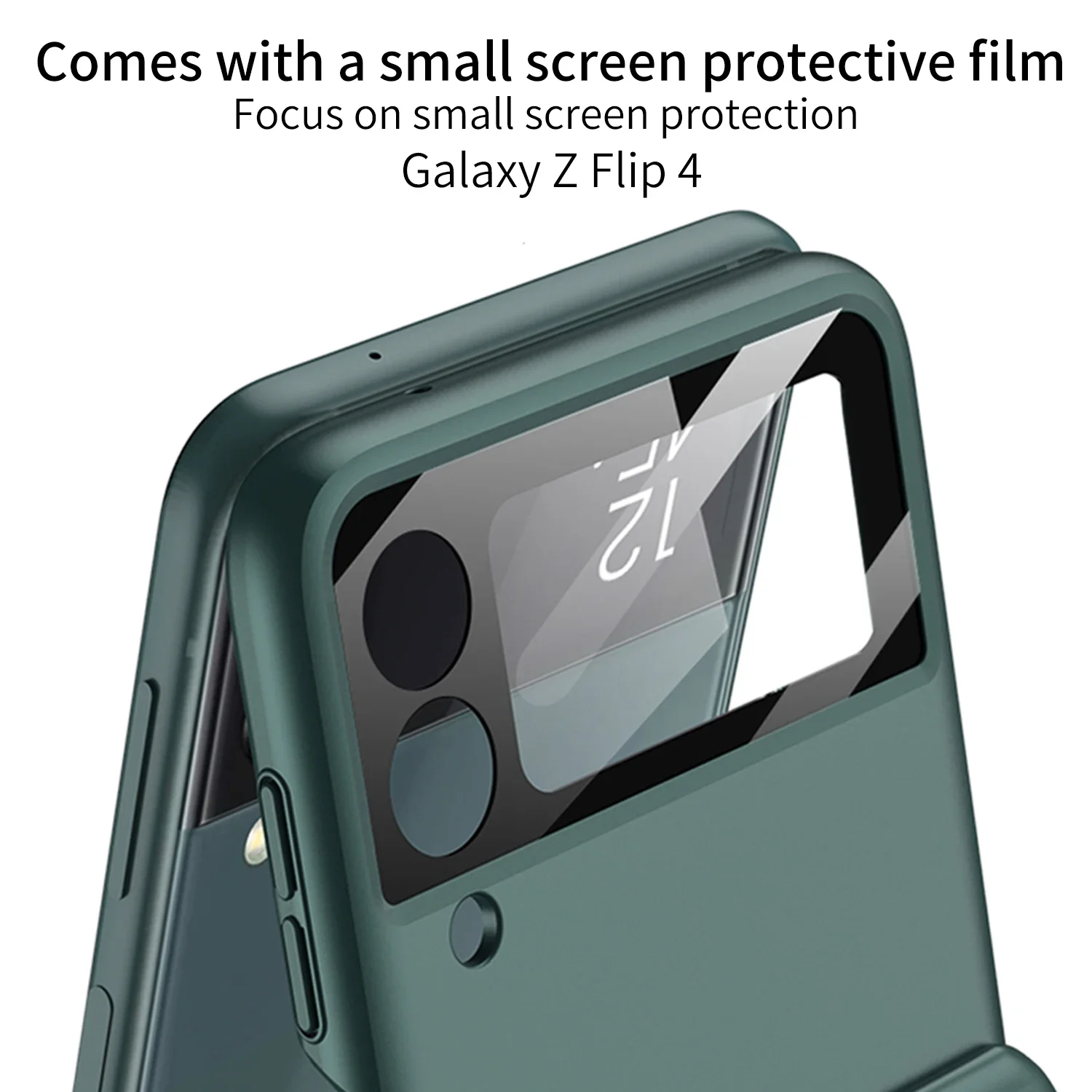 For Samsung Galaxy Z Flip 4 Case Matte All-Inclusive Folding Hinge Ring Bracket Magnetic Wireless Charging Film Shockproof Cover