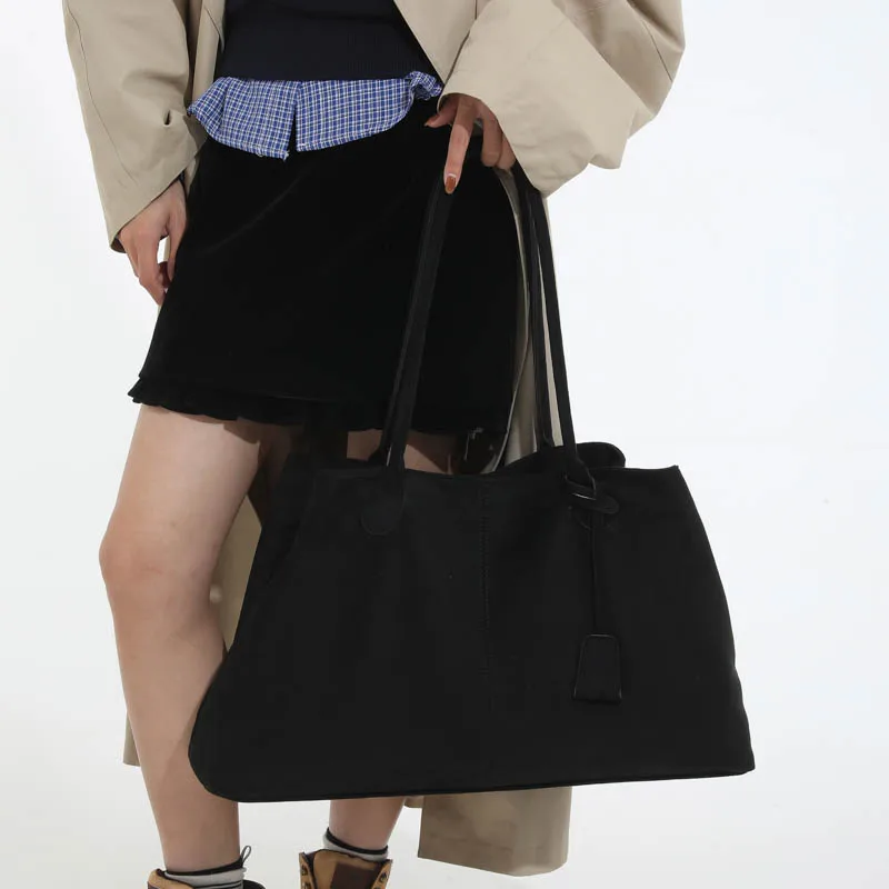 Women Suede Tote Bag Solid Color Shoulder Bag Large Capacity Handbags Trendy Satchel Bags Work Travel Shopping Commuter Tote Sac