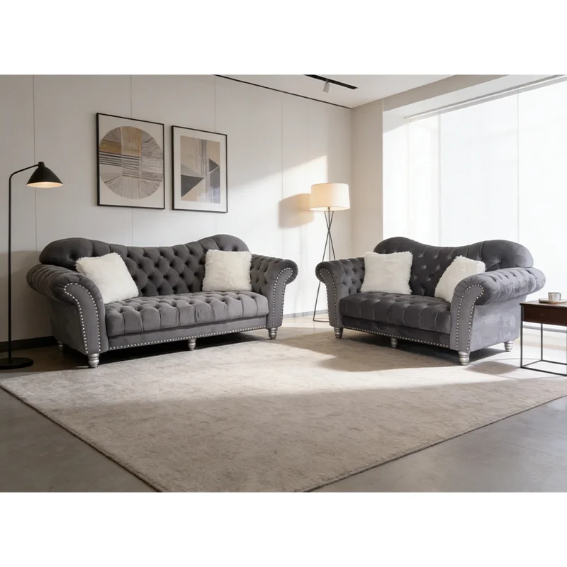 

# Hot Selling Flared Arm Chesterfield Tufted Customized Living Room Sofa