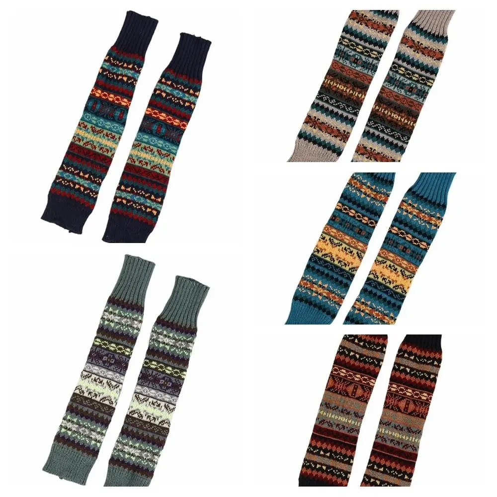 Mangas sem dedos de malha elástica engrossadas longas y2k estrela braço capa meia palma hip-hop mais quente punho longo ao ar livre