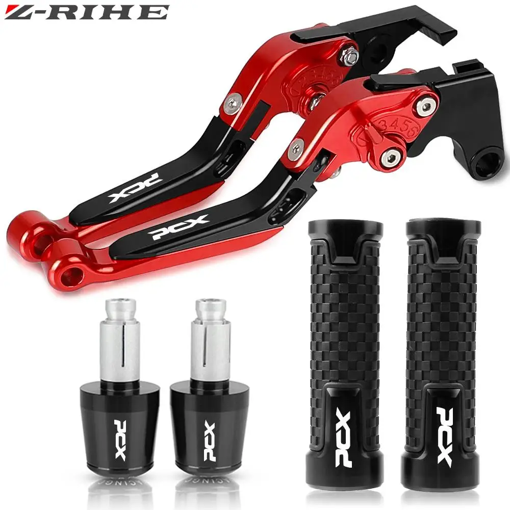 Motorcycle Adjustable Clutch CNC Aluminum Brake Clutch Levers Handlebar Handle Grips Ends PCX 125 For HONDA PCX125 150 ALLYEARS