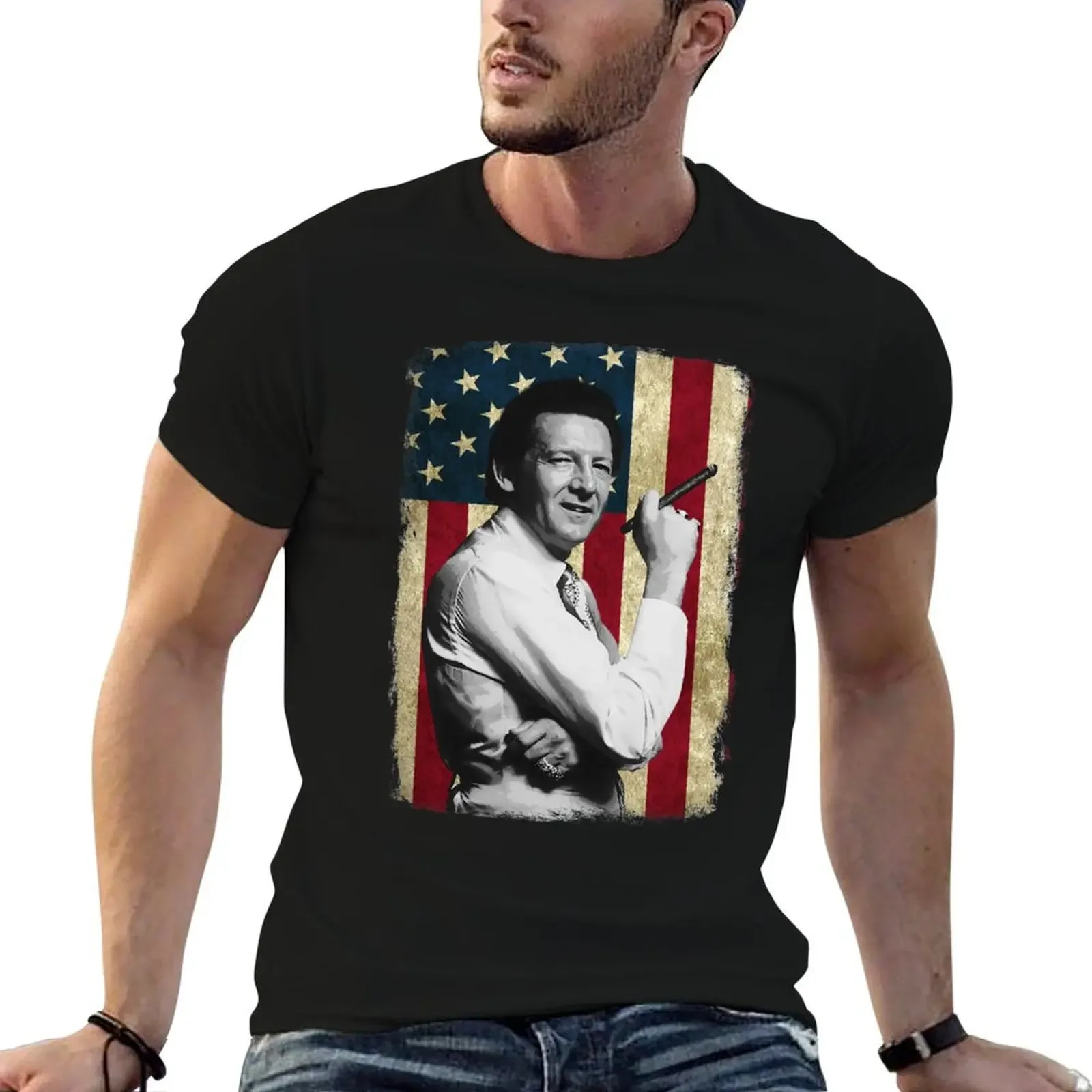 

Vintage American Flag Jerry Lee Lewis Legend T-Shirt graphic shirts quick drying anime stuff funny shirt cotton Men's t-shirts