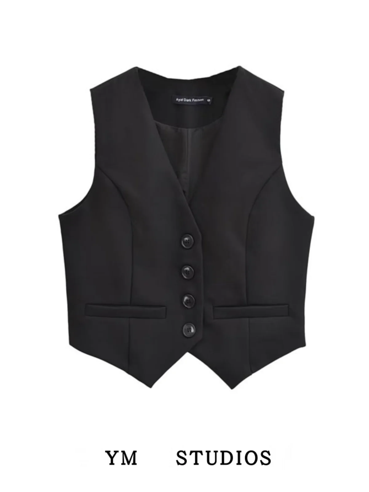 

Женский укороченный жилет в уличном стиле с V-образным вырезом, летняя безрукавка в американском стиле для модных показов, для создания образа Hot Girl