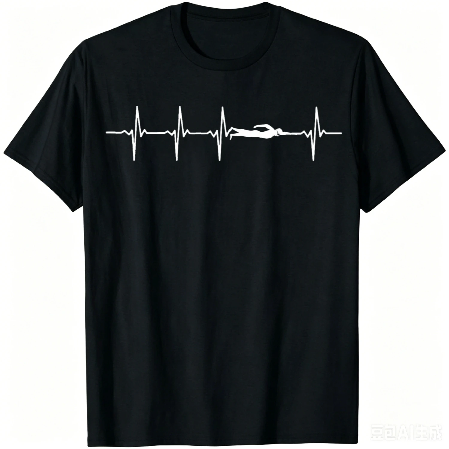 Swimming Heartbeat Gift for Swimmers T-Shirt Unisex Summer Streetwear Tops Vintage Clothes Cotton Tee Camiseta Hombre
