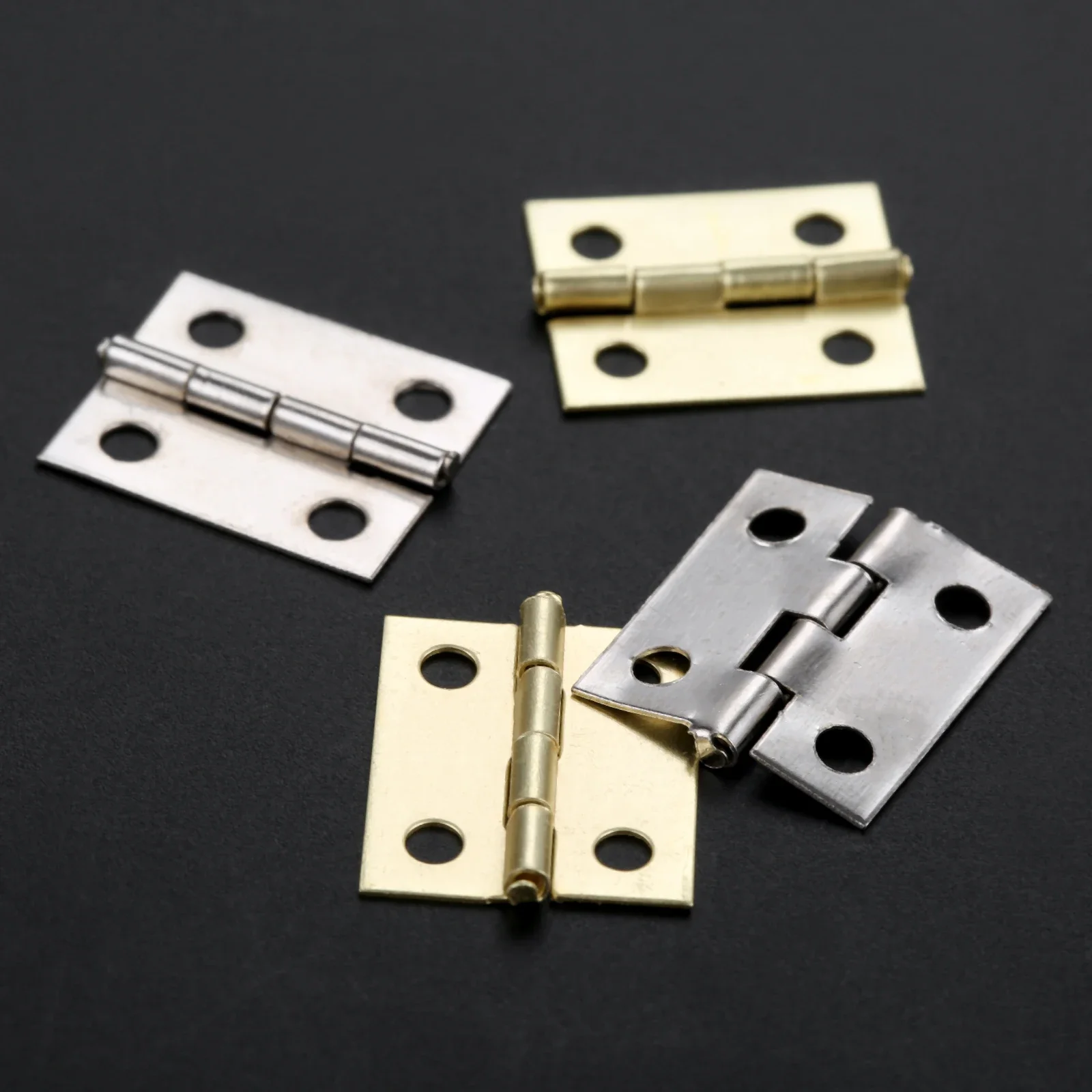 20Pcs Mini Cabinet Hinges Furniture Fittings Decorative Small Door Hinges for Jewelry Box Furniture Hardware 18*16mm