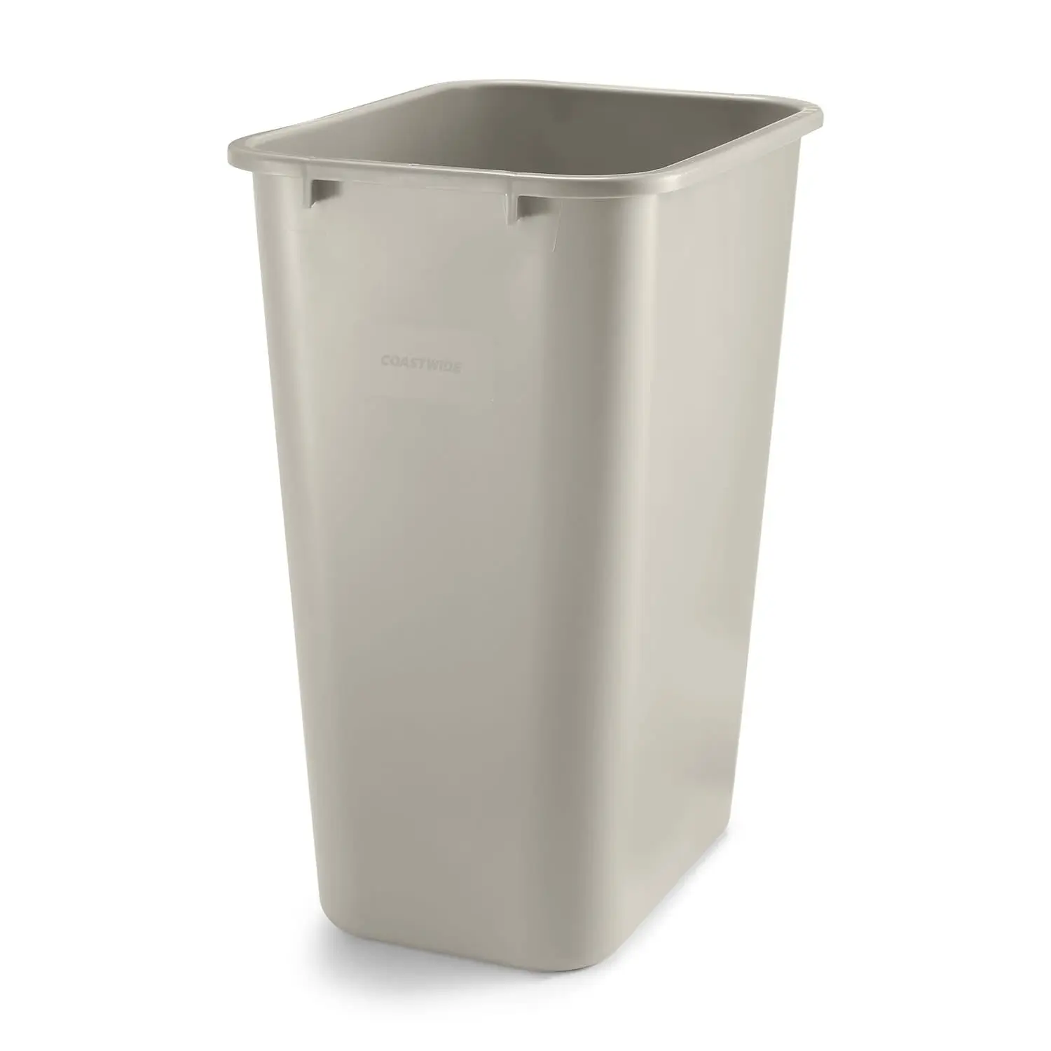 

10.25 Gallon Beige Plastic Trash Can for Office, Slim Design Without Lid