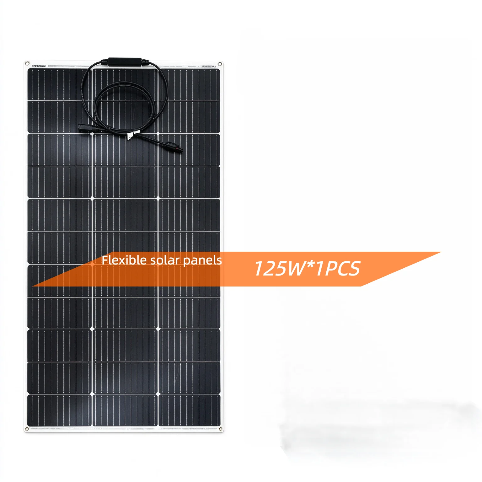 Ultra Thin Flexible Mono Solar Panel,125W, Bend Up to 25°, Monocrystalline Photovoltaic Panel for Boat RV Outdoor